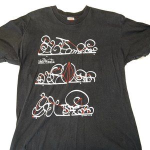 Supreme White and Red Systems Black Connect the Dots Tee